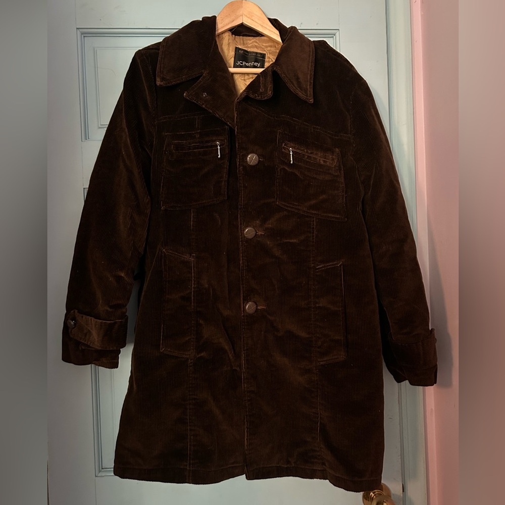 jcpenney Dark Brown Corduroy Men's Coat